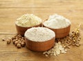 Oat, wheat and chick-pea flour Royalty Free Stock Photo