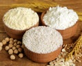 Oat, wheat and chick-pea flour Royalty Free Stock Photo