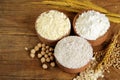 Oat, wheat and chick-pea flour Royalty Free Stock Photo