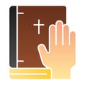 Oath on bible flat icon. Swearing on book color icons in trendy flat style. Honest gradient style design, designed for