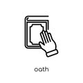 Oath icon. Trendy modern flat linear vector Oath icon on white b