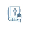 Oath line icon concept. Oath flat vector symbol, sign, outline illustration.