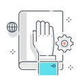 Oath related color line vector icon, illustration