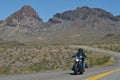 Oatman, Arizona, USA, April 18, 2017: Biker riding Route 66