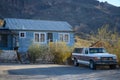 Oatman, AZ, USA, November the 1st, 2019 - A historic ghost town of Oatman in Arizona, house and car