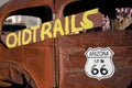 Oatman, AZ, USA, November the 1st, 2019 - A historic ghost town of Oatman in Arizona, rusty cars