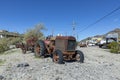 Old rotten rusty tractor from former times at Route 66 in the village of Oatman