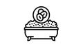 oatmeal baths dry skin line icon animation