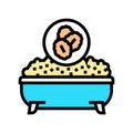 oatmeal baths dry skin color icon vector illustration