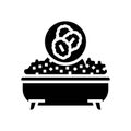 oatmeal baths dry skin glyph icon vector illustration