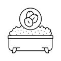 oatmeal baths dry skin line icon vector illustration