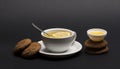 Oatmeal biscuits as pastry for cup of tea with lemon Royalty Free Stock Photo