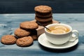 Oatmeal biscuits as tasty pastry for cup of tea Royalty Free Stock Photo