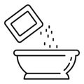 Oatmeal breakfast icon, outline style