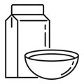 Oatmeal cereals icon, outline style