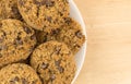 Oatmeal chocolate chip cookies on a plate Royalty Free Stock Photo