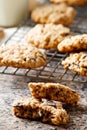 Oatmeal chocolate chip cookies.style rustic Royalty Free Stock Photo