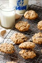 Oatmeal chocolate chip cookies.style rustic Royalty Free Stock Photo