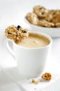 Oatmeal cookie with coffee Royalty Free Stock Photo