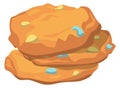 Oatmeal cookie. Homemade sweet bakery cartoon icon