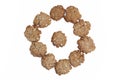 Oatmeal cookies arranged in a circle