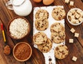 Oatmeal cookies with chocolate Royalty Free Stock Photo