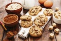 Oatmeal cookies with chocolate Royalty Free Stock Photo