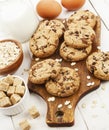 Oatmeal cookies with chocolate Royalty Free Stock Photo