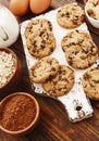 Oatmeal cookies with chocolate Royalty Free Stock Photo