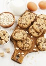Oatmeal cookies with chocolate Royalty Free Stock Photo