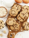 Oatmeal cookies with chocolate Royalty Free Stock Photo