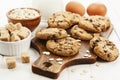 Oatmeal cookies with chocolate Royalty Free Stock Photo
