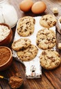 Oatmeal cookies with chocolate Royalty Free Stock Photo