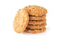 oatmeal cookies with different seeds isolated on white