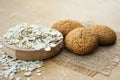 Oatmeal cookies healthy food homemade baked tasty Royalty Free Stock Photo