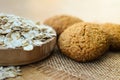 Oatmeal cookies healthy food homemade baked tasty Royalty Free Stock Photo