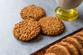 Oatmeal Cookies made with sesame, fig, cinnamon, peanut and sunflower seeds and milk.