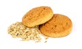 Oatmeal cookies and oat flakes.