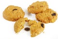 Oatmeal cookies with raisin on white Royalty Free Stock Photo