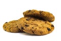 Oatmeal cookies with raisin on white background Royalty Free Stock Photo