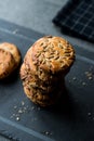 Oatmeal Cookies with Sunflower Seeds / Kernel Seeds for Ketogenic or Keto Diet. Royalty Free Stock Photo