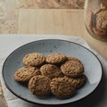 Oatmeal cookies on white background Royalty Free Stock Photo
