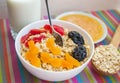 Oatmeal with dried fruit Royalty Free Stock Photo