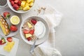 Oatmeal with fruit and yogurt