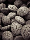 Oatmeal gingerbread cookies in black and white color.