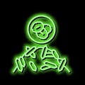 oatmeal groat neon glow icon illustration