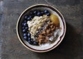 Healthy, fiber filled oatmeal bowl