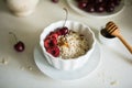 Oatmeal with honey and berries