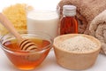 Oatmeal, milk and honey spa Royalty Free Stock Photo