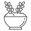 Oatmeal porridge icon, outline style